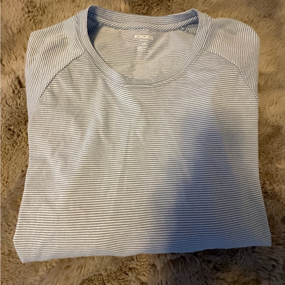 NWOT - BONOBOS LONG SLEEVE STRIPED COTTON TSHIRT SIZE XXL